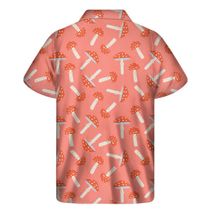 Cute Mushroom Pattern Print Men's Short Sleeve Shirt