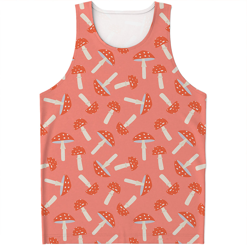 Cute Mushroom Pattern Print Men's Tank Top