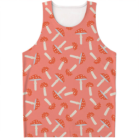 Cute Mushroom Pattern Print Men's Tank Top