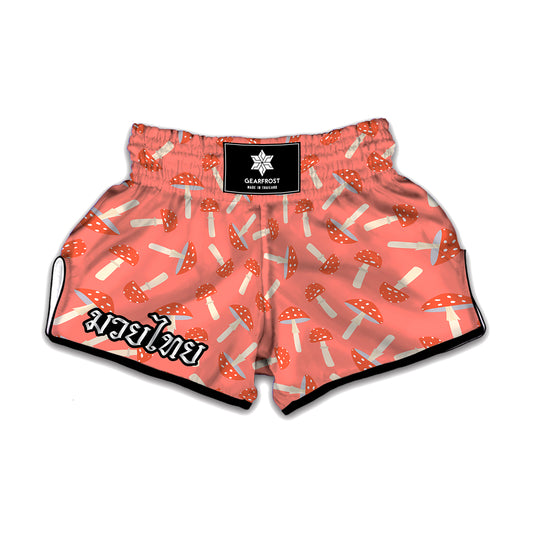 Cute Mushroom Pattern Print Muay Thai Boxing Shorts