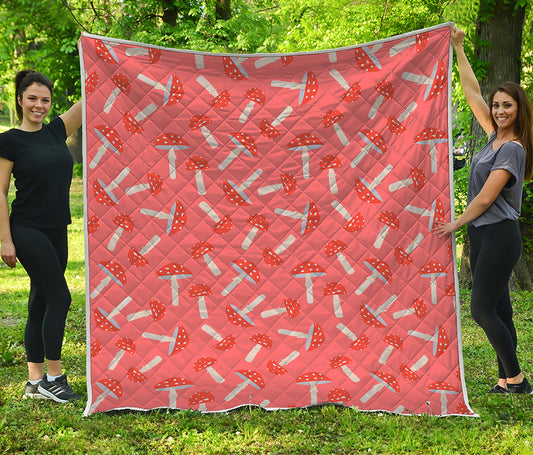 Cute Mushroom Pattern Print Quilt