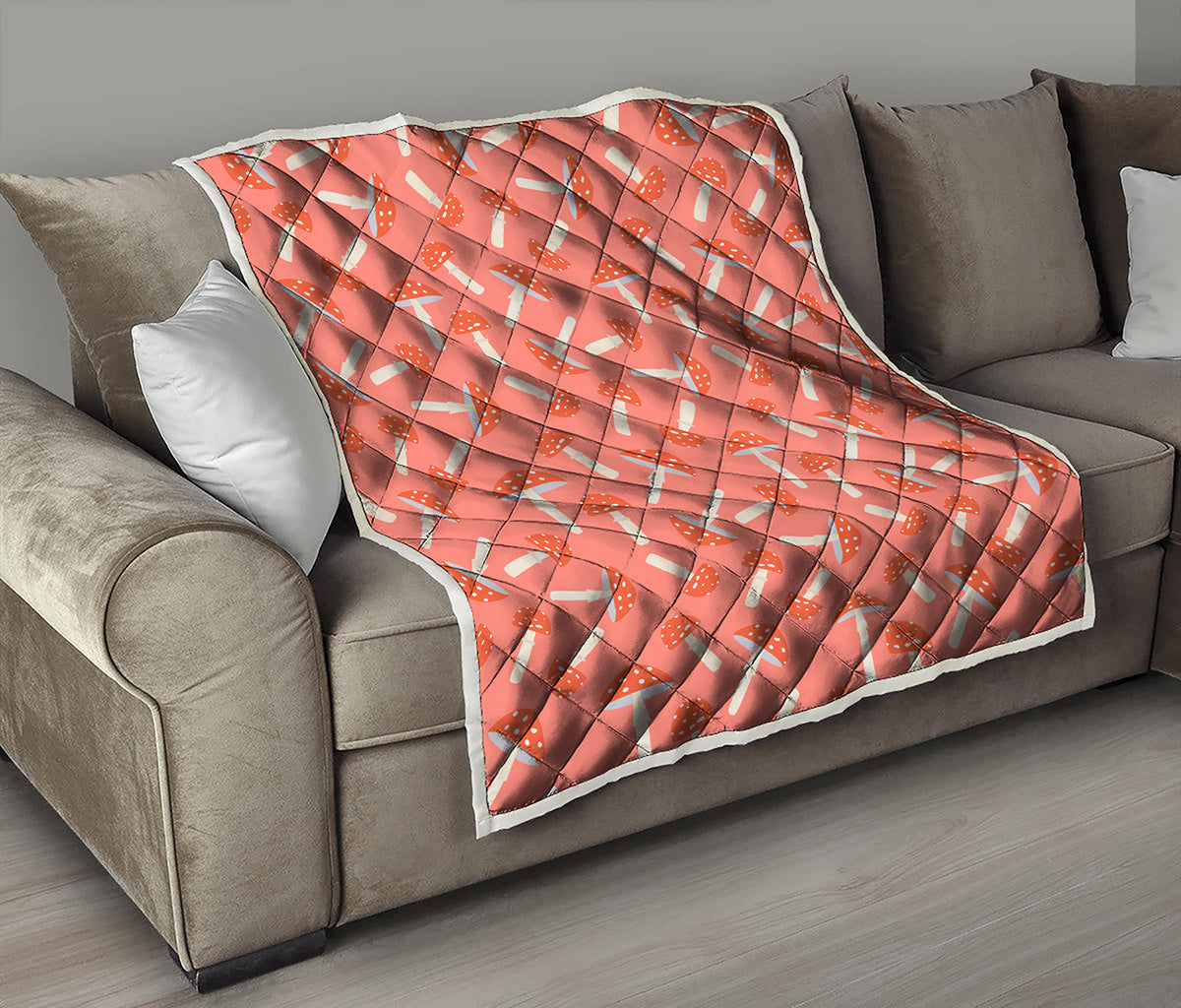 Cute Mushroom Pattern Print Quilt