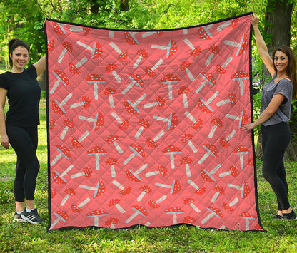 Cute Mushroom Pattern Print Quilt