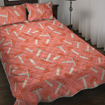 Cute Mushroom Pattern Print Quilt Bed Set