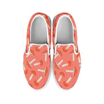 Cute Mushroom Pattern Print White Slip On Shoes