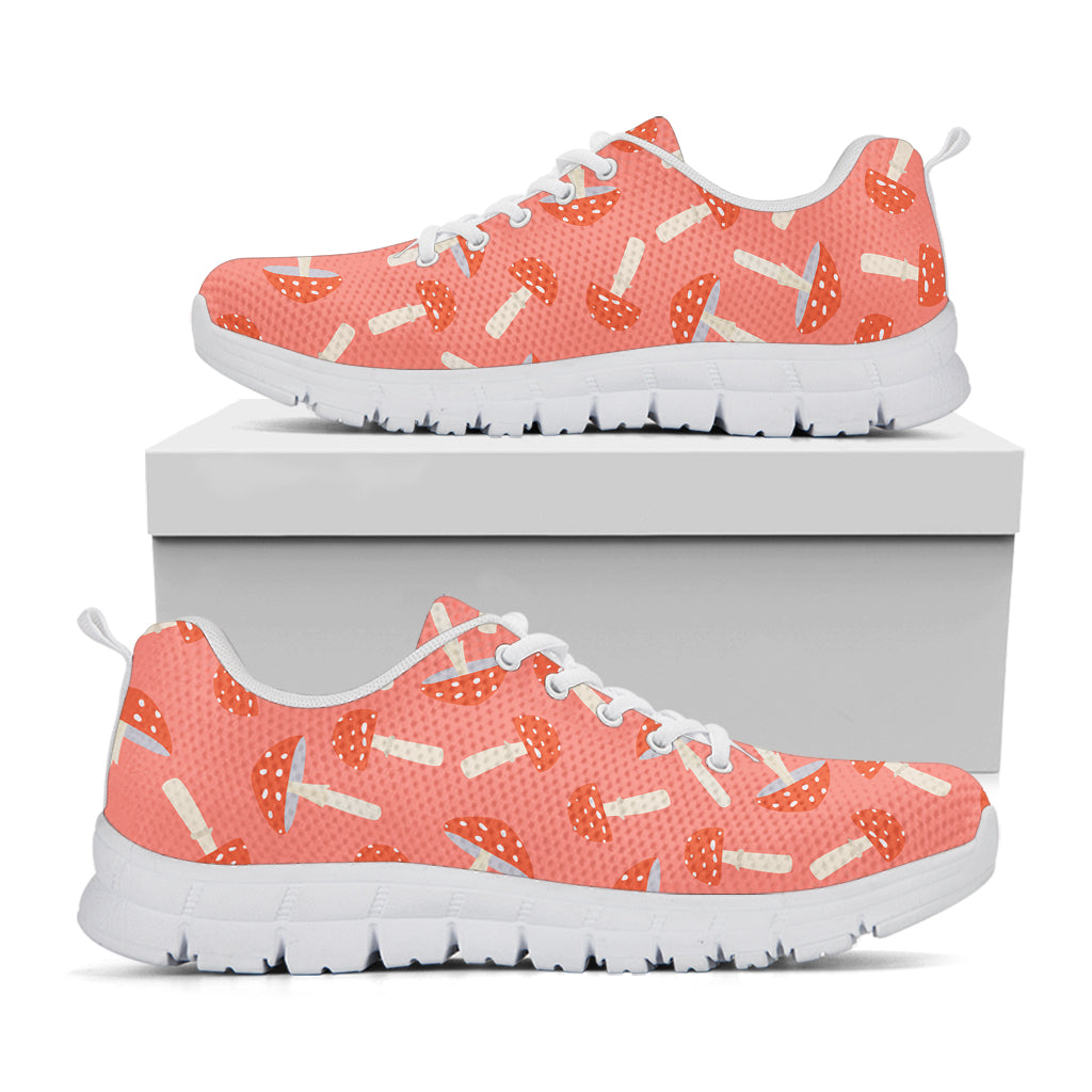 Cute Mushroom Pattern Print White Sneakers