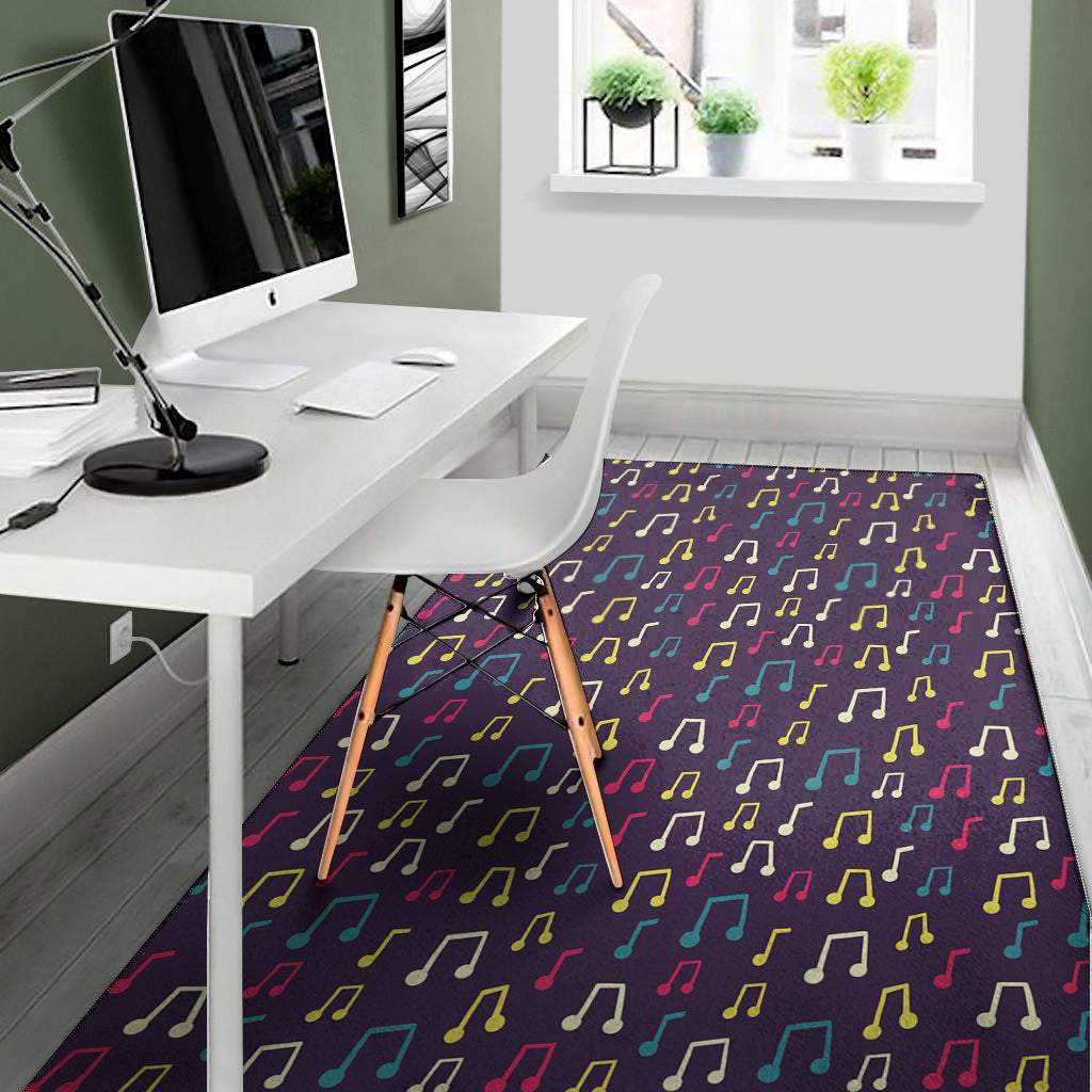 Cute Music Notes Pattern Print Area Rug