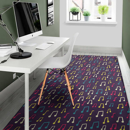Cute Music Notes Pattern Print Area Rug