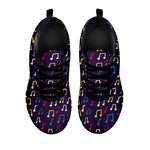 Cute Music Notes Pattern Print Black Sneakers