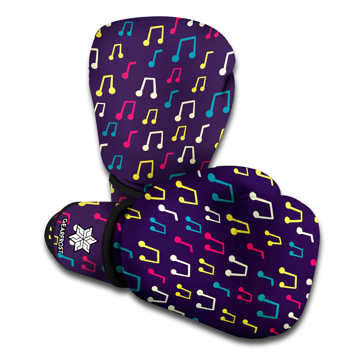 Cute Music Notes Pattern Print Boxing Gloves