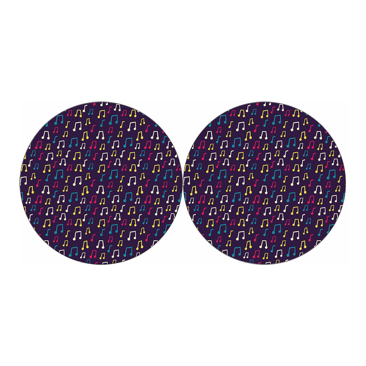 Cute Music Notes Pattern Print Car Coasters