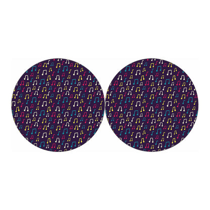 Cute Music Notes Pattern Print Car Coasters