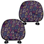 Cute Music Notes Pattern Print Car Headrest Covers