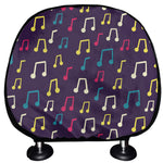 Cute Music Notes Pattern Print Car Headrest Covers