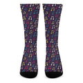 Cute Music Notes Pattern Print Crew Socks