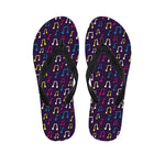 Cute Music Notes Pattern Print Flip Flops