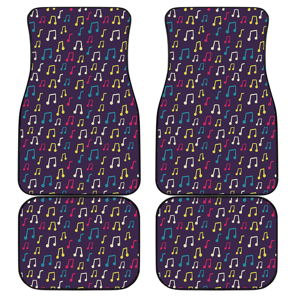 Cute Music Notes Pattern Print Front and Back Car Floor Mats