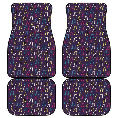 Cute Music Notes Pattern Print Front and Back Car Floor Mats
