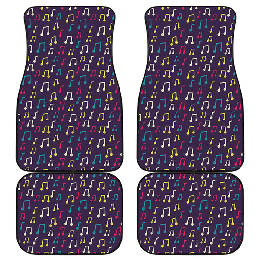 Cute Music Notes Pattern Print Front and Back Car Floor Mats