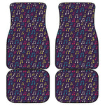 Cute Music Notes Pattern Print Front and Back Car Floor Mats