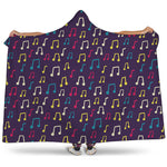 Cute Music Notes Pattern Print Hooded Blanket