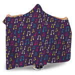 Cute Music Notes Pattern Print Hooded Blanket