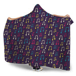 Cute Music Notes Pattern Print Hooded Blanket