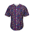 Cute Music Notes Pattern Print Men's Baseball Jersey