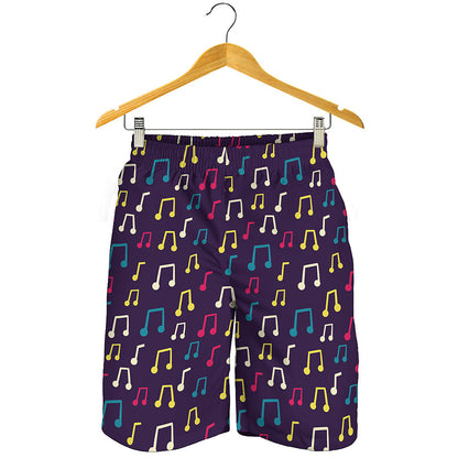 Cute Music Notes Pattern Print Men's Shorts