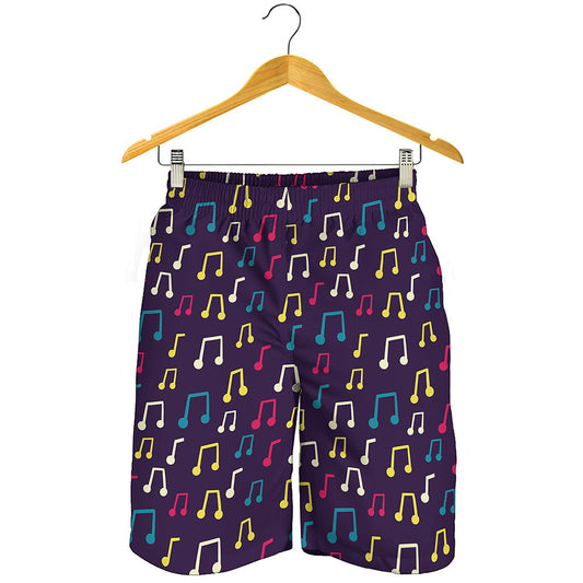Cute Music Notes Pattern Print Men's Shorts