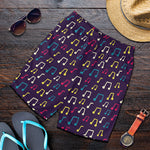 Cute Music Notes Pattern Print Men's Shorts