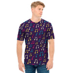 Cute Music Notes Pattern Print Men's T-Shirt