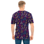 Cute Music Notes Pattern Print Men's T-Shirt