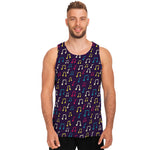 Cute Music Notes Pattern Print Men's Tank Top