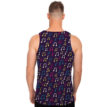 Cute Music Notes Pattern Print Men's Tank Top