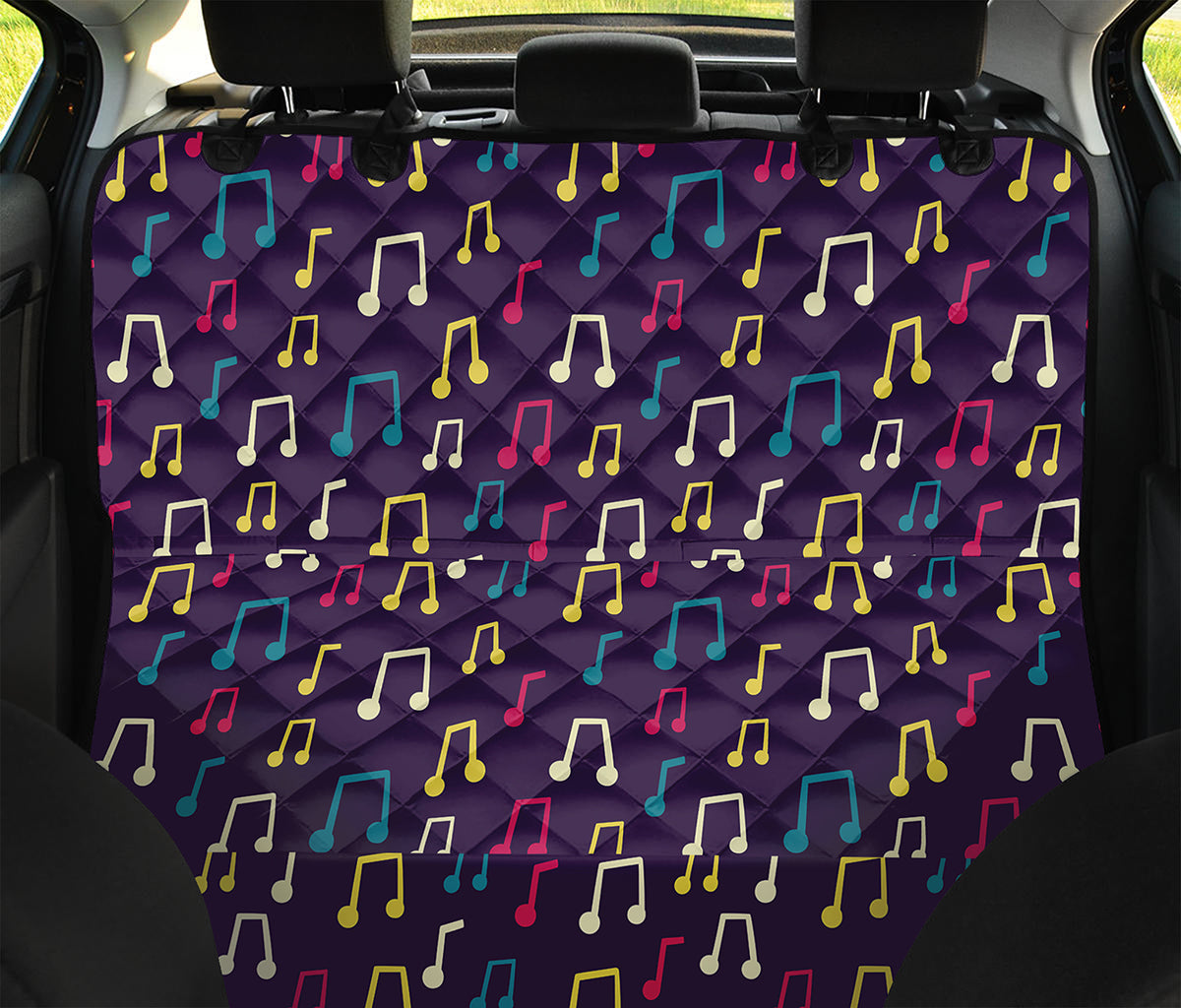 Cute Music Notes Pattern Print Pet Car Back Seat Cover
