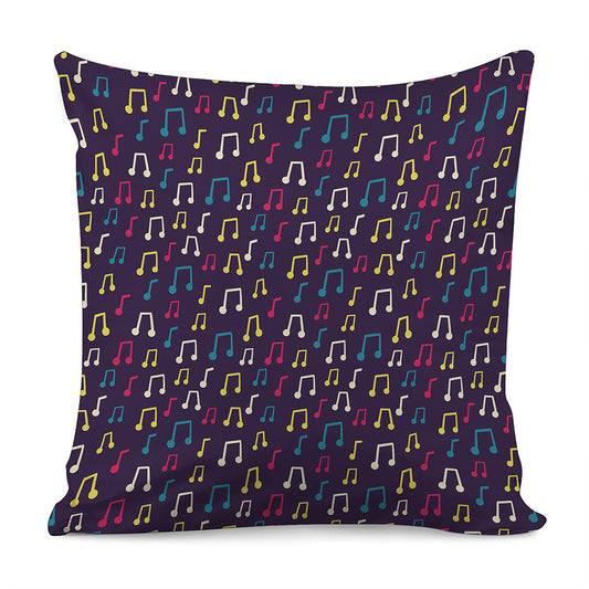Cute Music Notes Pattern Print Pillow Cover