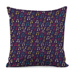 Cute Music Notes Pattern Print Pillow Cover