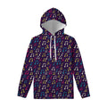 Cute Music Notes Pattern Print Pullover Hoodie