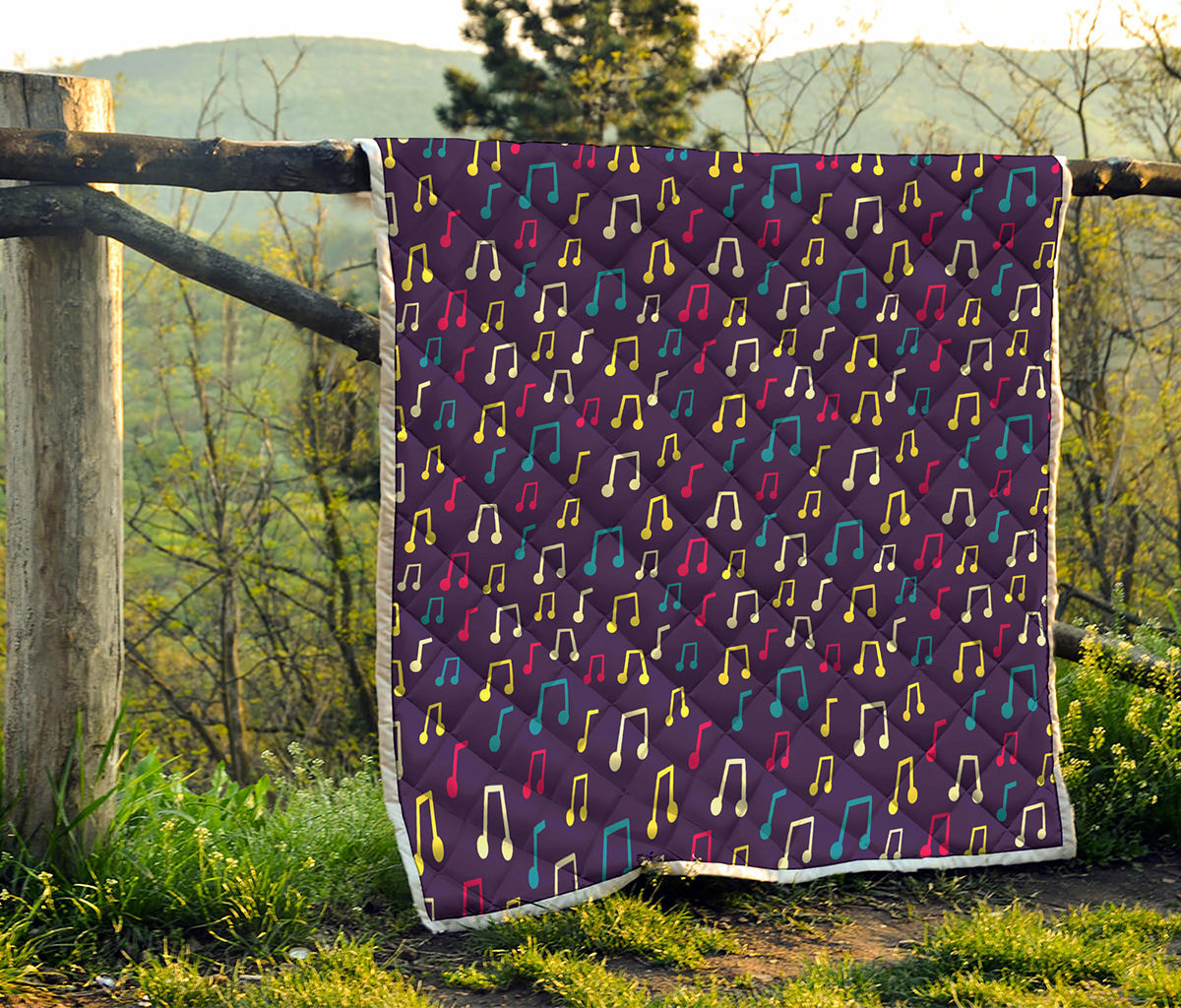 Cute Music Notes Pattern Print Quilt