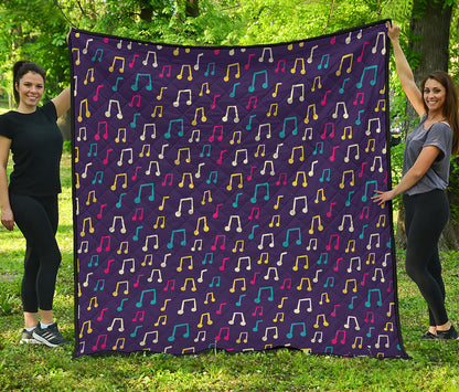 Cute Music Notes Pattern Print Quilt