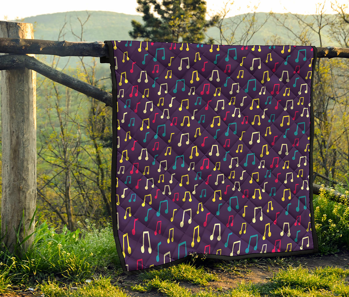 Cute Music Notes Pattern Print Quilt