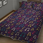 Cute Music Notes Pattern Print Quilt Bed Set