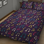 Cute Music Notes Pattern Print Quilt Bed Set
