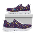 Cute Music Notes Pattern Print White Running Shoes