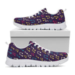 Cute Music Notes Pattern Print White Sneakers