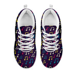 Cute Music Notes Pattern Print White Sneakers