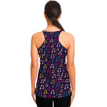 Cute Music Notes Pattern Print Women's Racerback Tank Top
