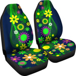 Cute Neon Flowers Universal Fit Car Seat Covers GearFrost