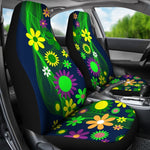 Cute Neon Flowers Universal Fit Car Seat Covers GearFrost